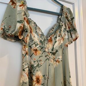 Floral Maxi Dress with Puff Sleeves